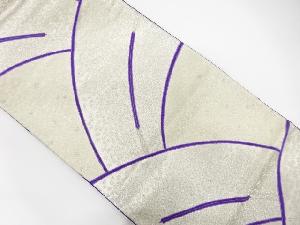 流水に花模様織り出し　袋帯